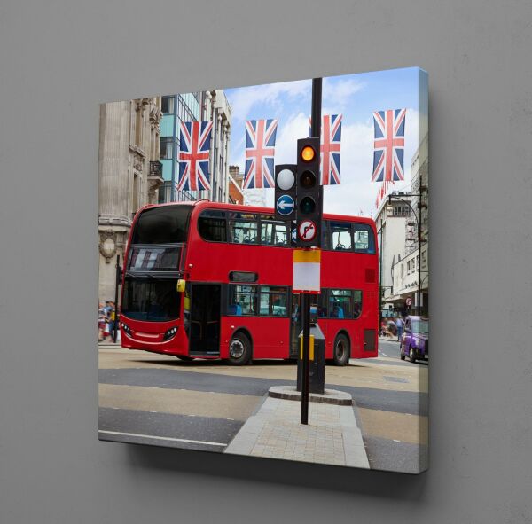 KIRMIZI İKİ KATLI OTOBÜS KANVAS TABLO