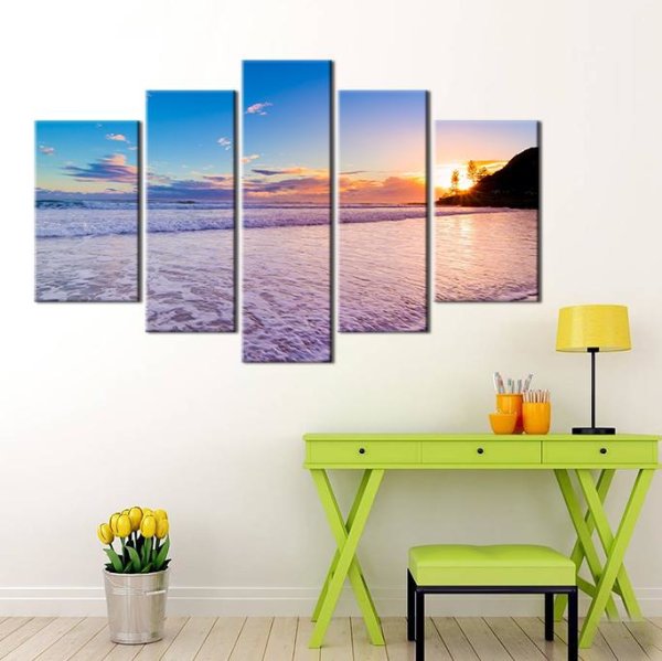 Kumsal Gün Batımı Kanvas Tablo