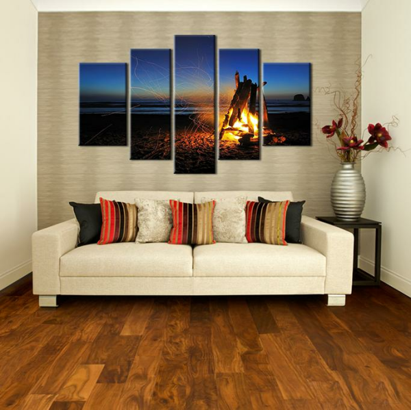 Kumsaldeki Ateş Kanvas Tablo