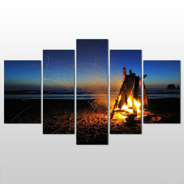 Kumsaldeki Ateş Kanvas Tablo