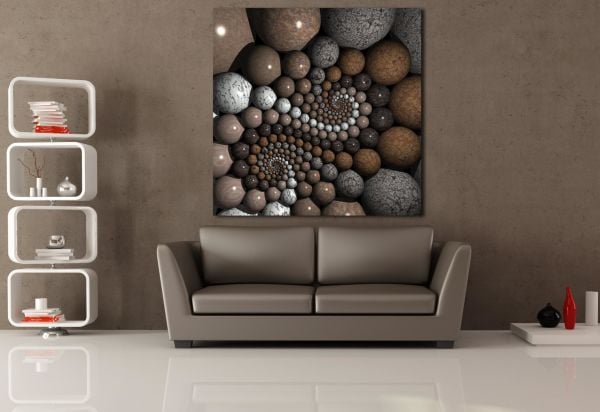 KAHVERENGİ GRİ TAŞLAR KANVAS TABLO