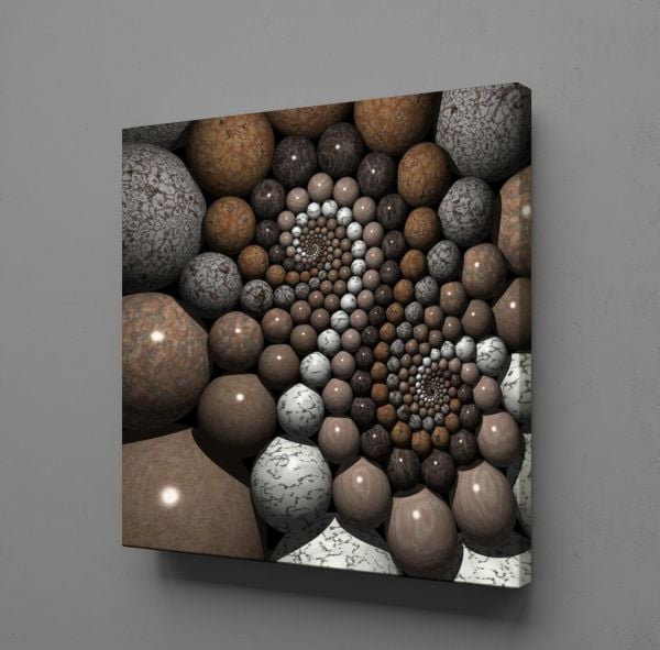 KAHVERENGİ GRİ TAŞLAR KANVAS TABLO