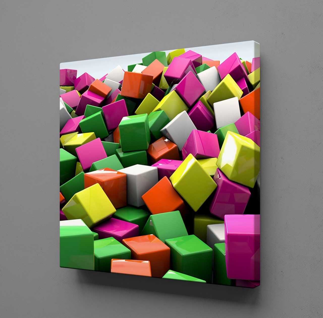 RENKLİ KARE TAŞLAR KANVAS TABLO