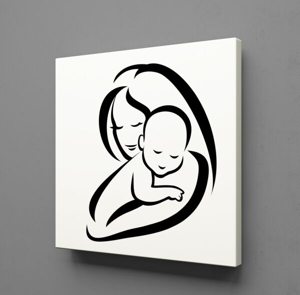 BEBEĞİNE SARILAN ANNE KANVAS TABLO