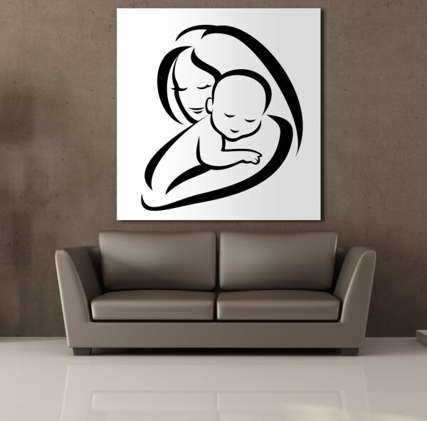 BEBEĞİNE SARILAN ANNE KANVAS TABLO