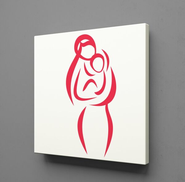 BEBEĞİNİ KOKLAYAN ANNE KANVAS TABLO