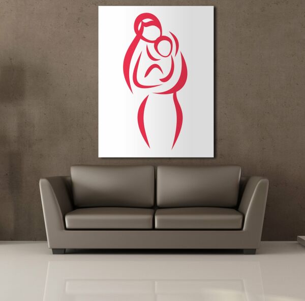 BEBEĞİNİ KOKLAYAN ANNE KANVAS TABLO