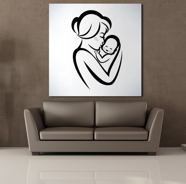 BEBEĞİNİ ÖPEN ANNE KANVAS TABLO