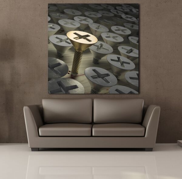 3 BOYUTLU VİDA MODELİ KANVAS TABLO