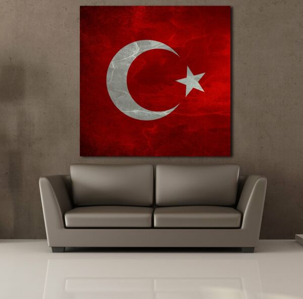 KIRMIZI BEYAZ BAYRAK KANVAS TABLO