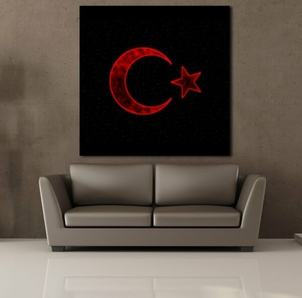 SİYAH KIRMIZI BAYRAK KANVAS TABLO