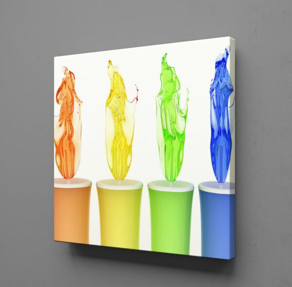 RENKLİ BOYALARIN SIÇRAMASI KANVAS TABLO