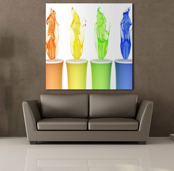 RENKLİ BOYALARIN SIÇRAMASI KANVAS TABLO