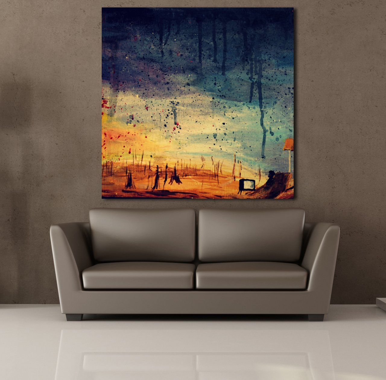 RENKLİ YAĞMURLAR KANVAS TABLO