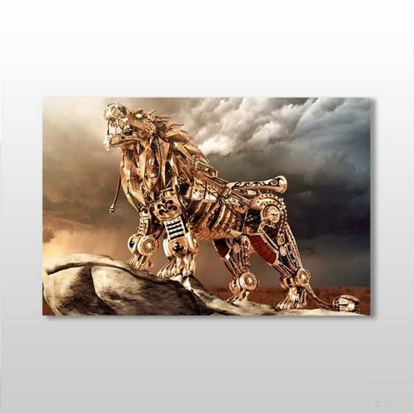 Aslan Mekanik Kanvas Tablo