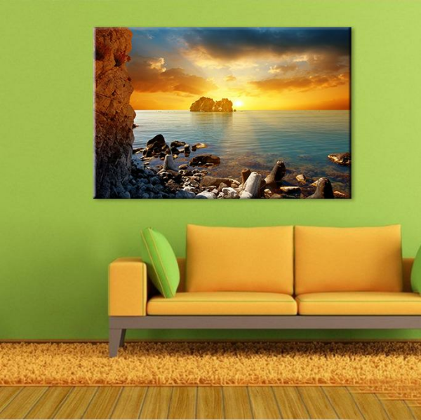 Gün Batımı Koy Kanvas Tablo