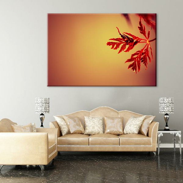 Kızıl Yaprak Kanvas Tablo