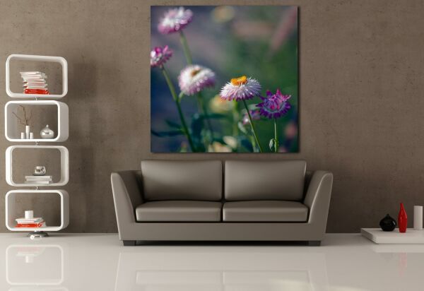 PEMBE BEYAZ ÇİÇEKLER KANVAS TABLO