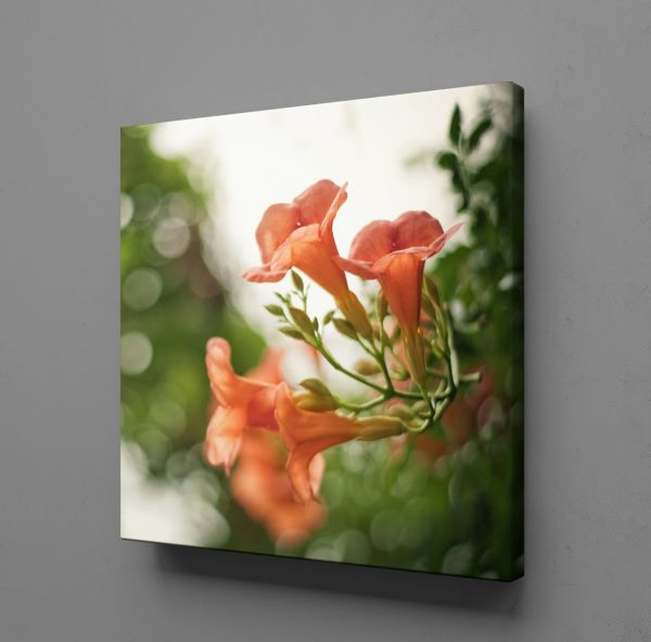 TURKUAZ ÇİÇEKLER KANVAS TABLO