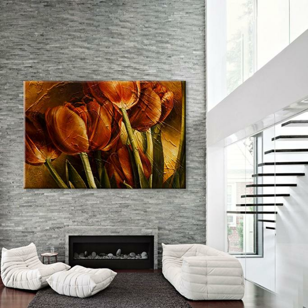 Natural Lale Kanvas Tablo