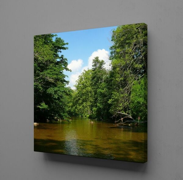 AĞAÇLAR İÇİNDE GÖL KANVAS TABLO