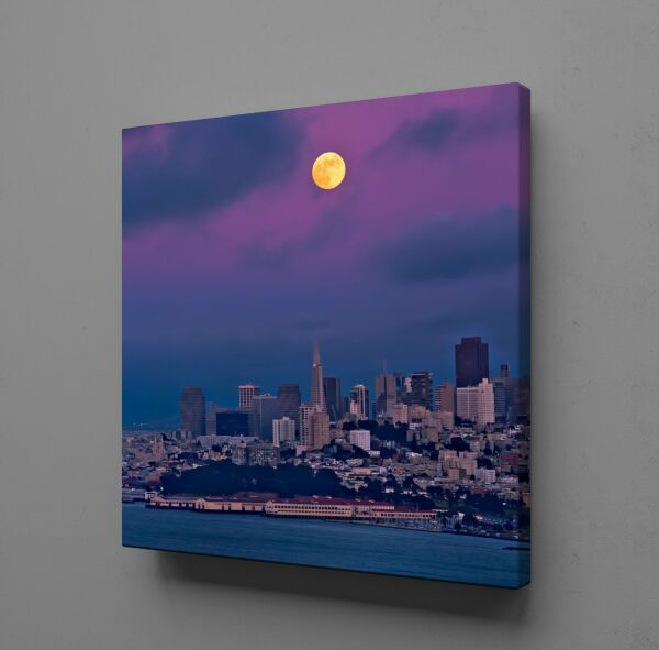 AY DENİZ UYUMU KANVAS TABLO