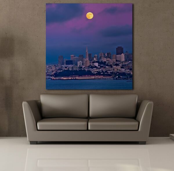 AY DENİZ UYUMU KANVAS TABLO