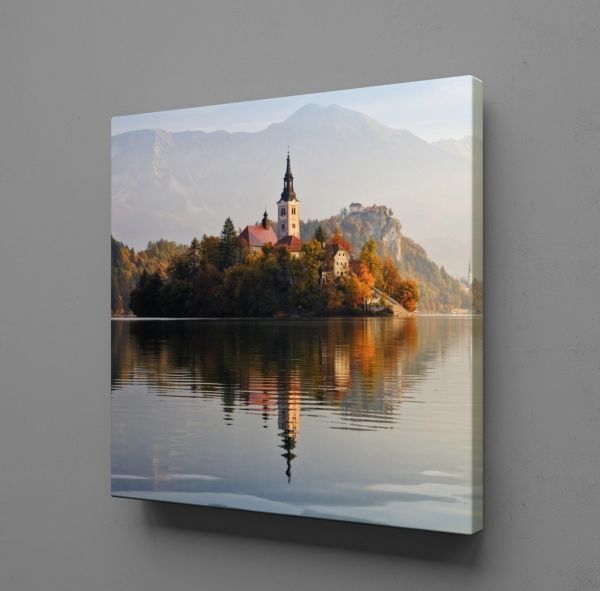 DAĞ GÖL MANZARASI KANVAS TABLO