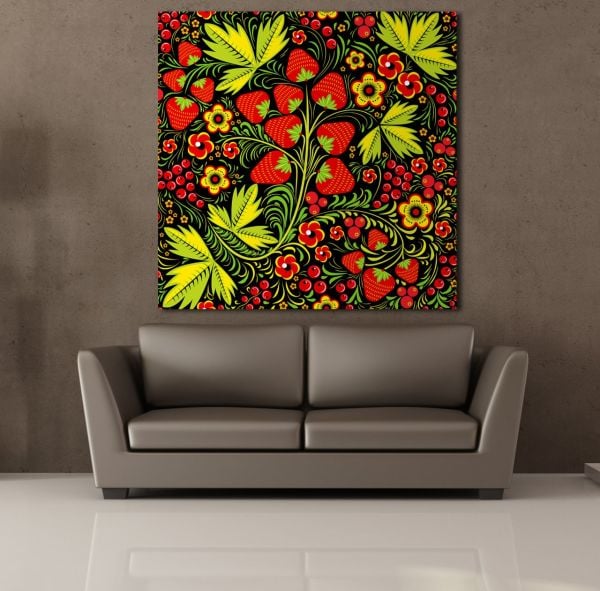 ÇİLEK MOTİFİ KANVAS TABLO