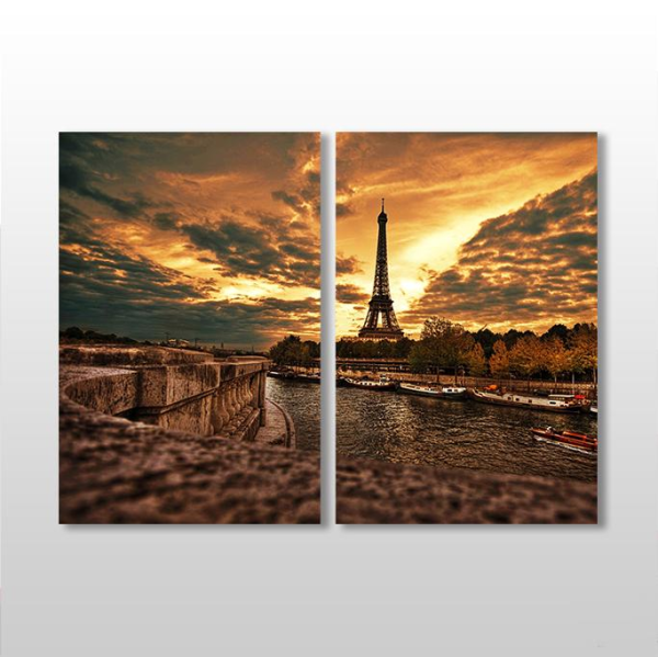 Eyfel Kulesi Ve Nehir Kanvas Tablo