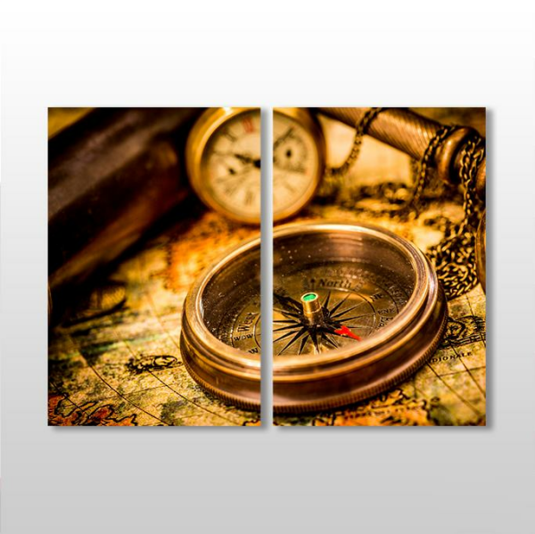 Gold Pusula Kanvas Tablo