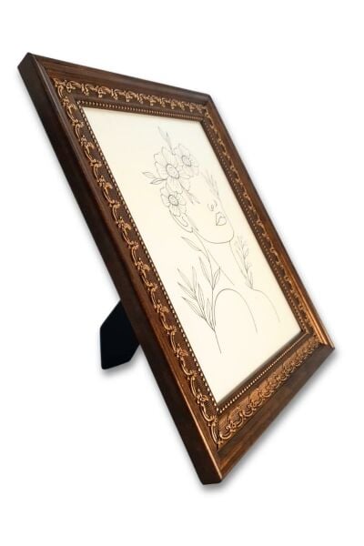 Kahverengi Gold İşleme Detaylı Resim Çerçeve 15*21