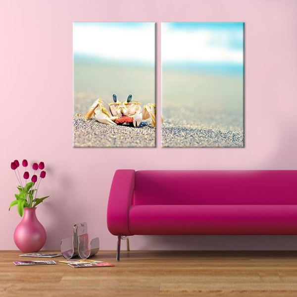 Kumsalda Yengeç Kanvas Tablo