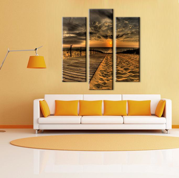 Akşamüstü Sahil   Kanvas Tablo