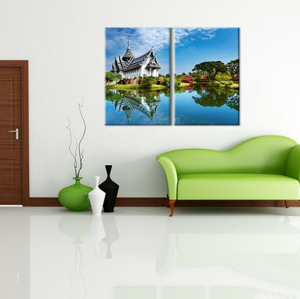 Şato Ve Doğa Kanvas Tablo