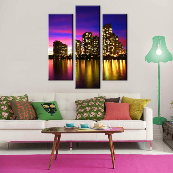 Lila Mor Gökyüzü  Kanvas Tablo