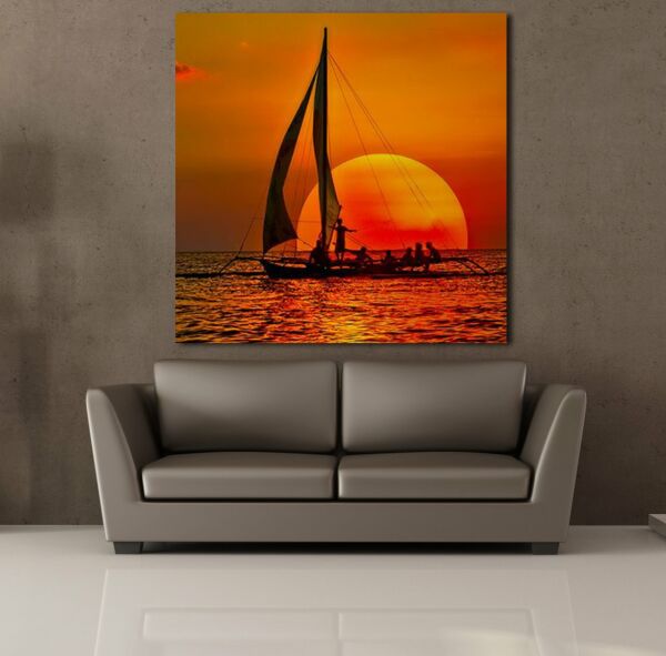 GÜN BATIMI TEKNE KANVAS TABLO