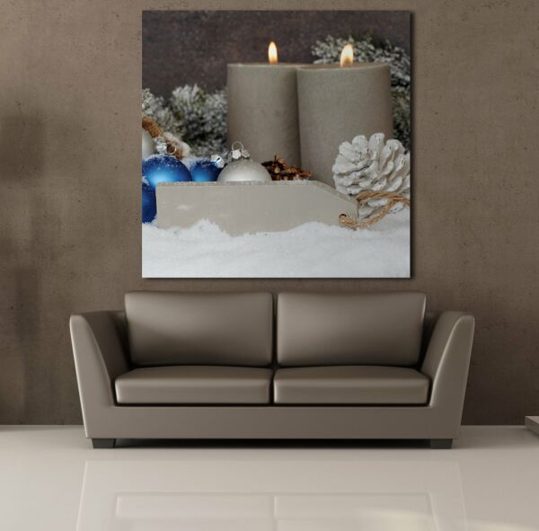 İKİLİ GRİ MUM KANVAS TABLO