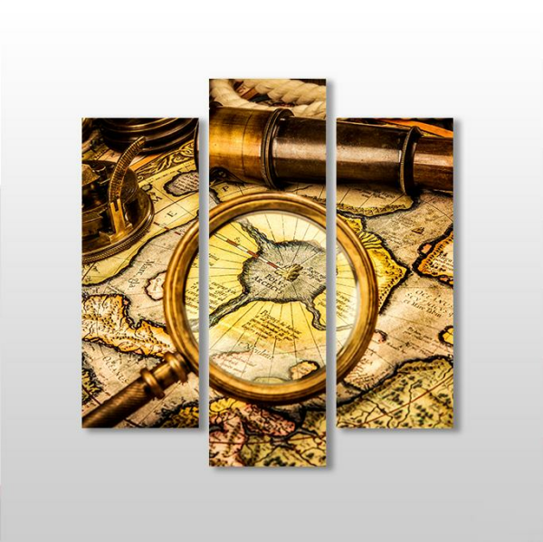 Papirüs Pusula Kanvas Tablo