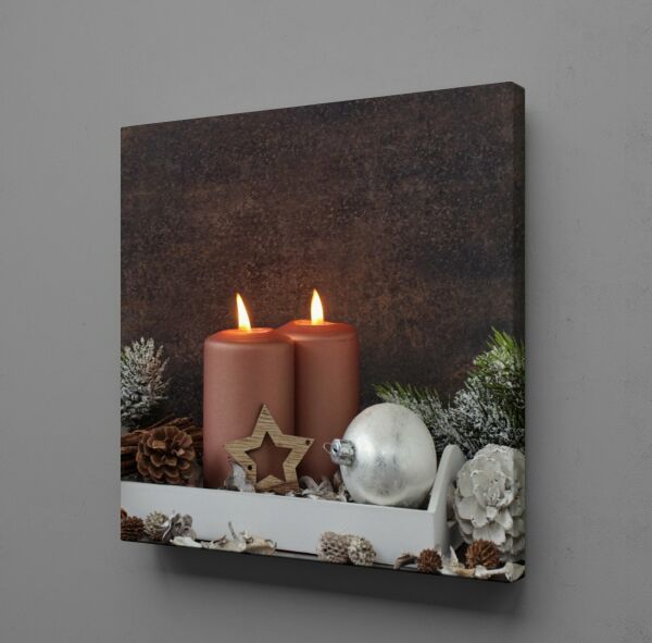 İKİLİ KAHVERENGİ MUM KANVAS TABLO