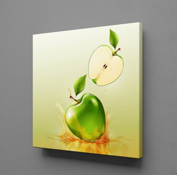 YEŞİL ELMA TEMALI KANVAS TABLO