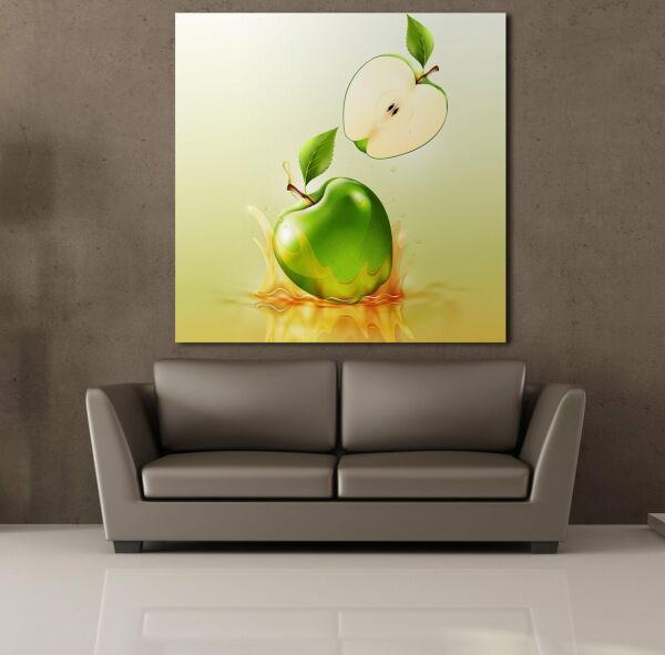 YEŞİL ELMA TEMALI KANVAS TABLO