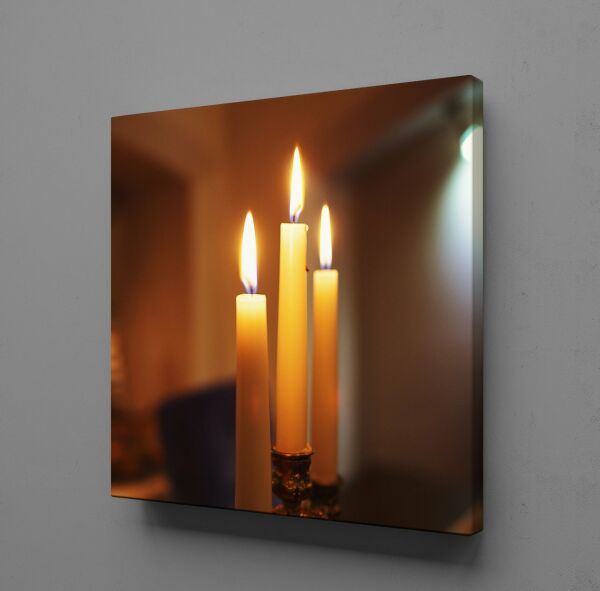 ÜÇLÜ MUM KANVAS TABLO