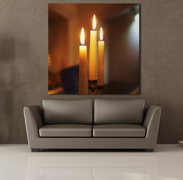 ÜÇLÜ MUM KANVAS TABLO