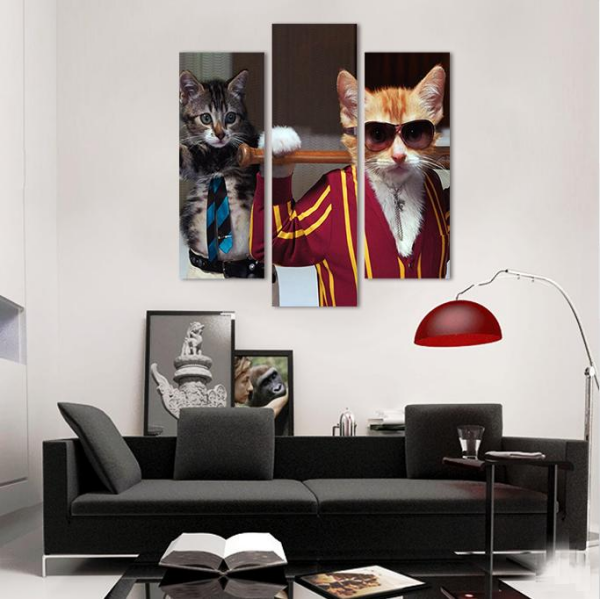 Sopalı Kedi  Kanvas Tablo