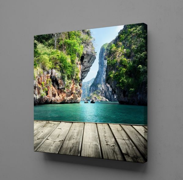 İSKELE DOĞA DENİZ MANZARASI KANVAS TABLO