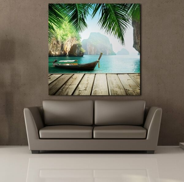 İSKELE KAYIK KANVAS TABLO