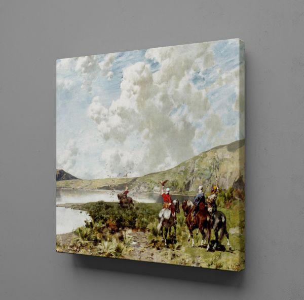 ATLAR VE İNSANLAR KANVAS TABLO