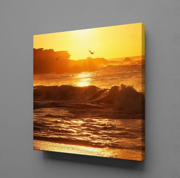 KUŞLAR VE DENİZ KANVAS TABLO