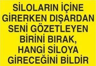 Silo Kuralı Uyarı Levhası